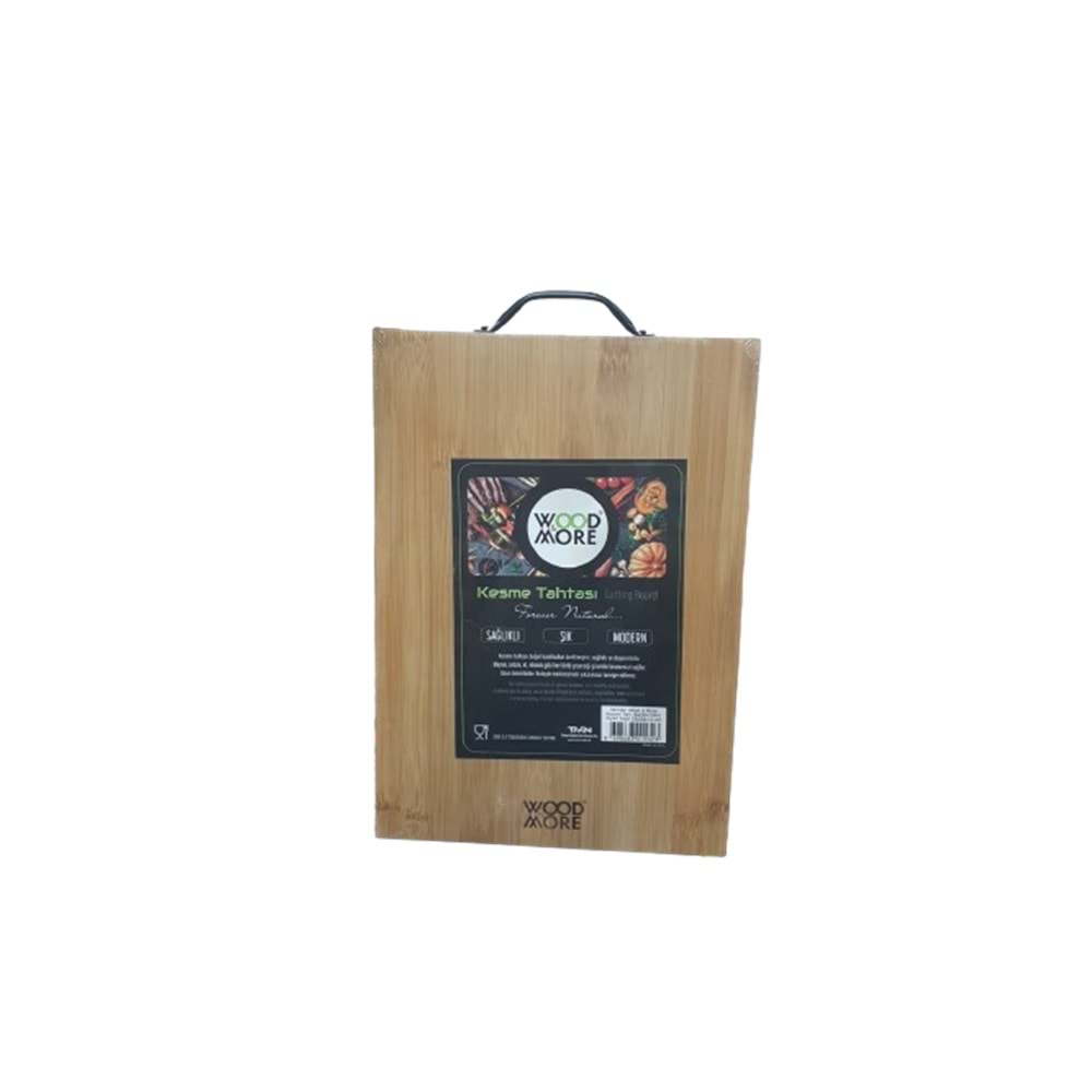 WOOD VE MORE KESME TAHTASI BAMBU SİYAH SAPLI ORTA 22X32 1,3CM