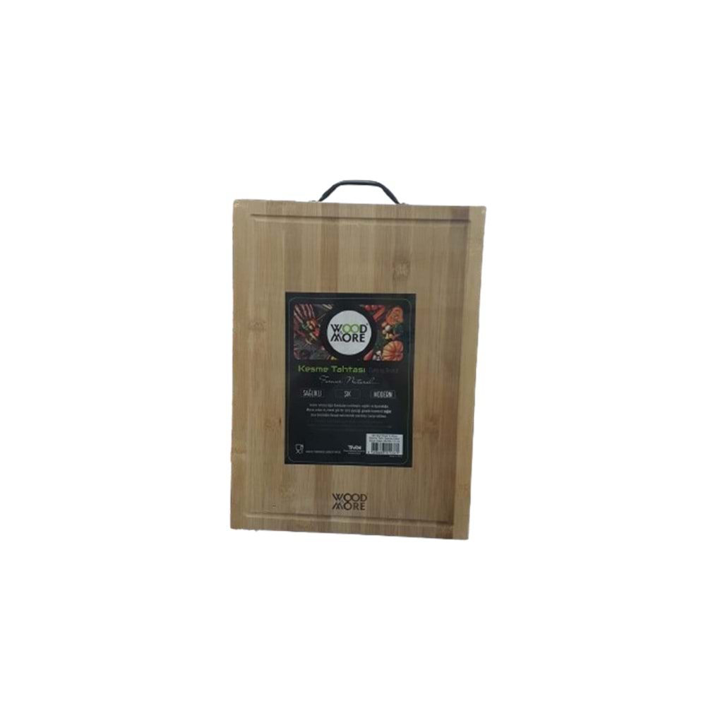 WOOD VE MORE KESME TAHTASI BAMBU SİYAH SAPLI BÜYÜK 36X26 1,8CM