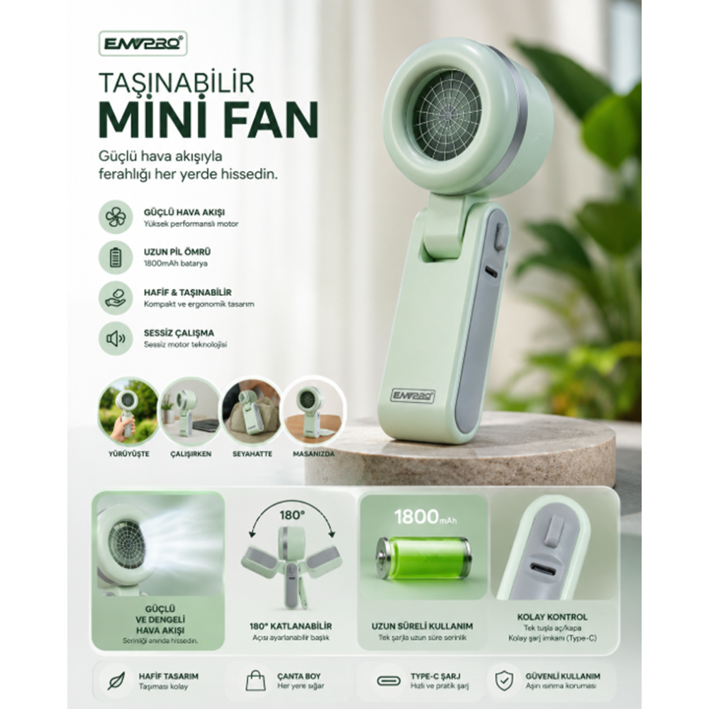 EMKAPRO ELDE TAŞINABİLİR TURBO FAN