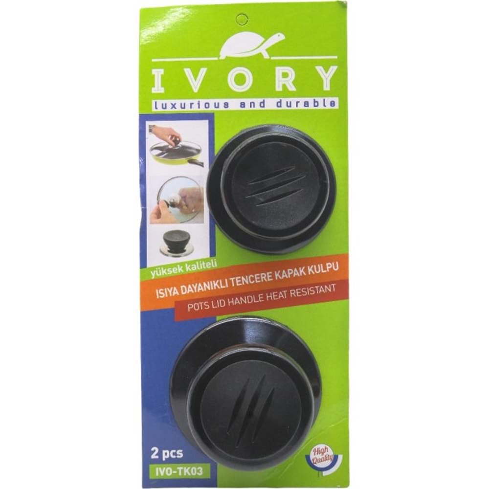IVORY 2 Lİ TENCERE KAPAK KULPU PLASTİK BAŞLIK