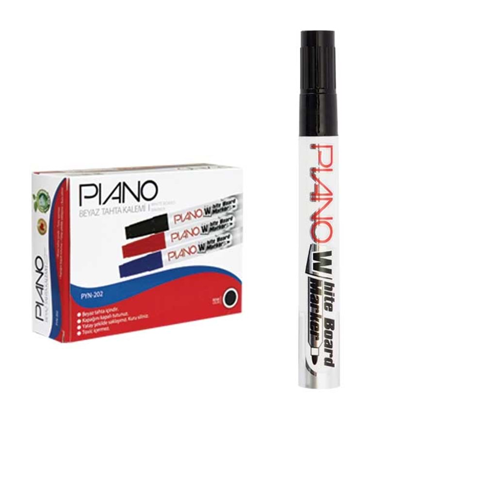 PIANO PNY 202 MARKER TAHTA KALEMİ SİYAH BX12