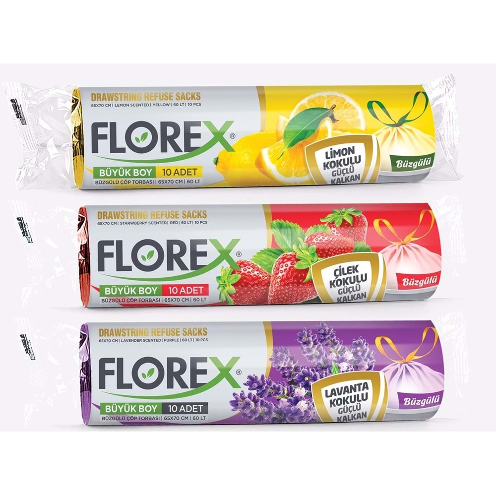 FLOREX BÜZGÜLÜ BÜYÜK BOY ÇÖP POŞETİ 65X70CM KL25