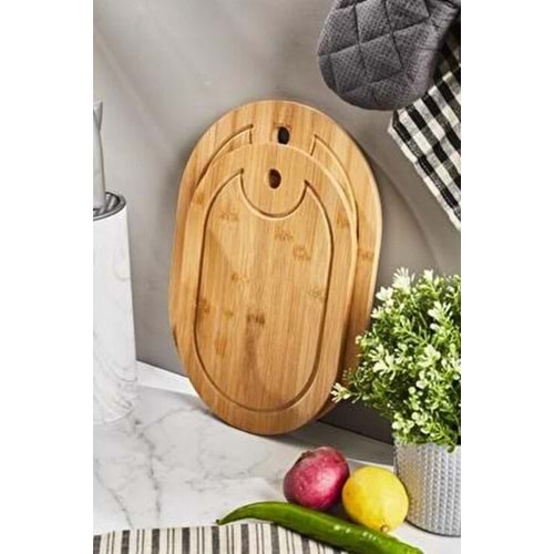 PEROTTİ OVAL BAMBU 2Lİ KESME TAHTASI