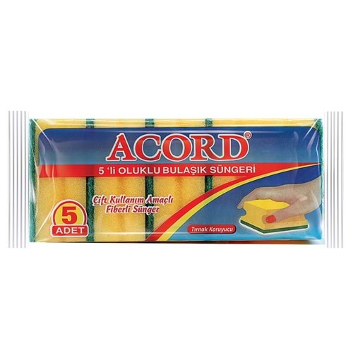 ACORD 521 5Lİ OLUKLU BULAŞIK SÜNGERİ BX36