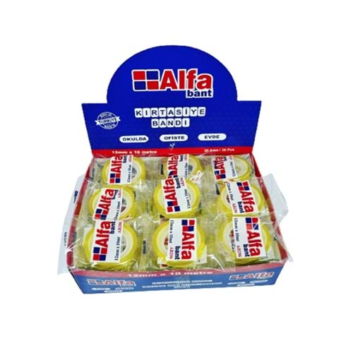 ALFA 12MMX10MT KIRTASİYE OFİS BANTI BX36