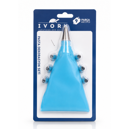 IVORY 9 PARÇA KREMA TORBA PASTA SETİ