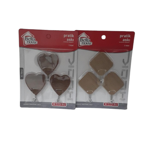BELLA HOUSE 3LÜ AHŞAP METAL ASKI BX12
