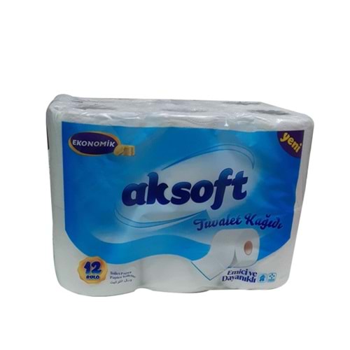 AKSOFT SÜPER BEYAZ TUVALET KAGIDI 12Lİ KL8