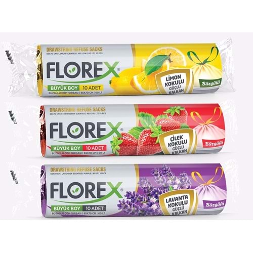 FLOREX BÜZGÜLÜ BÜYÜK BOY ÇÖP POŞETİ 65X70CM KL25