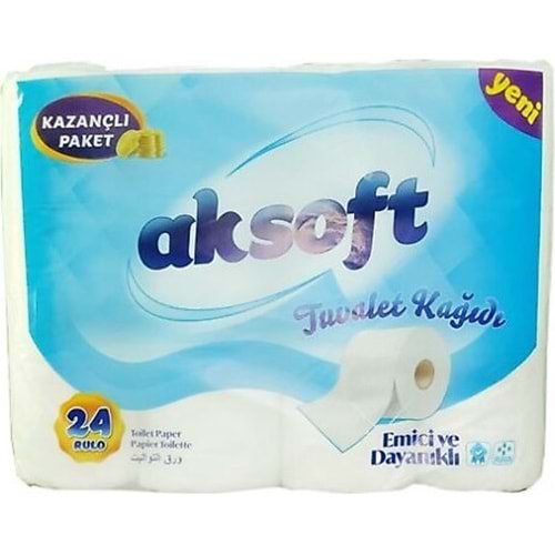 AKSOFT SÜPER BEYAZ TUVALET KAĞIDI 24LÜ KL3