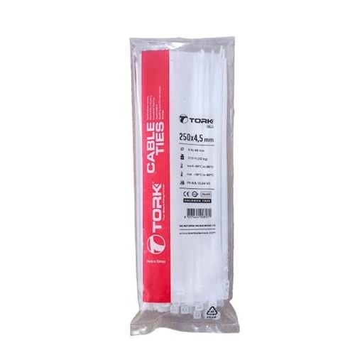 TORK 250X4,5 MM CIRT KELEPÇE BEYAZ 100PCS