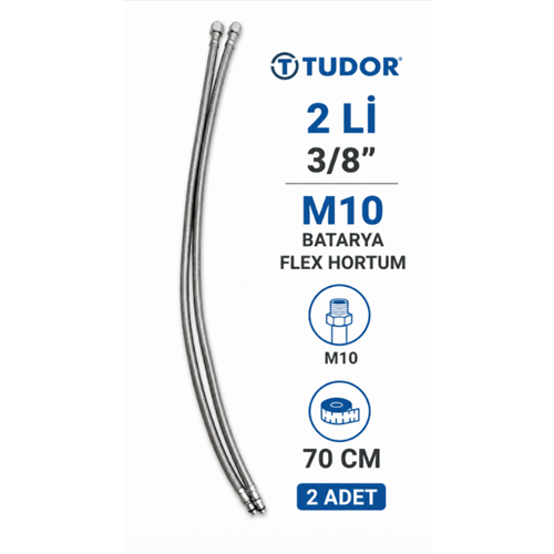 TUDOR 2Lİ 3/8 M10 BATARYA FLEX HORTUM 70CM