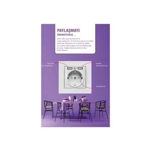 RİTA İKİLİ USB Lİ TOPRAKLI PRİZ BEYAZ BLİSTERLİ