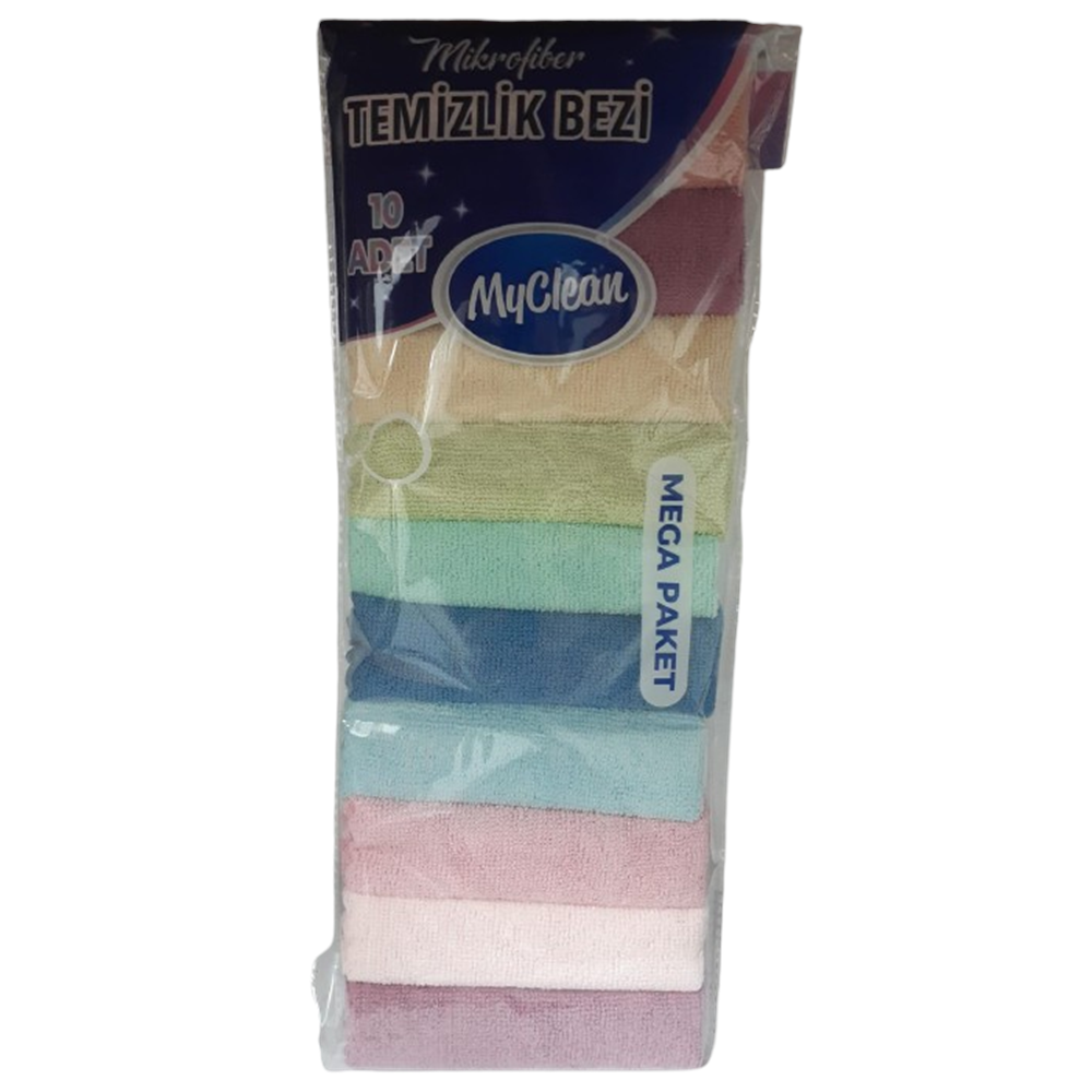 MYCLEAN 10LU MİKROFİBER TEMİZLİK BEZİ 30X30CM