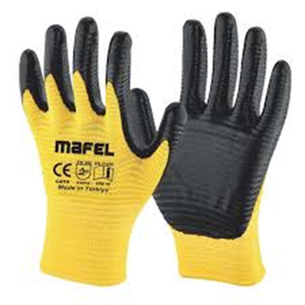 MAFEL SARI SİYAH SİYAH ZEBRA İŞÇİ ELDİVENİ BX12