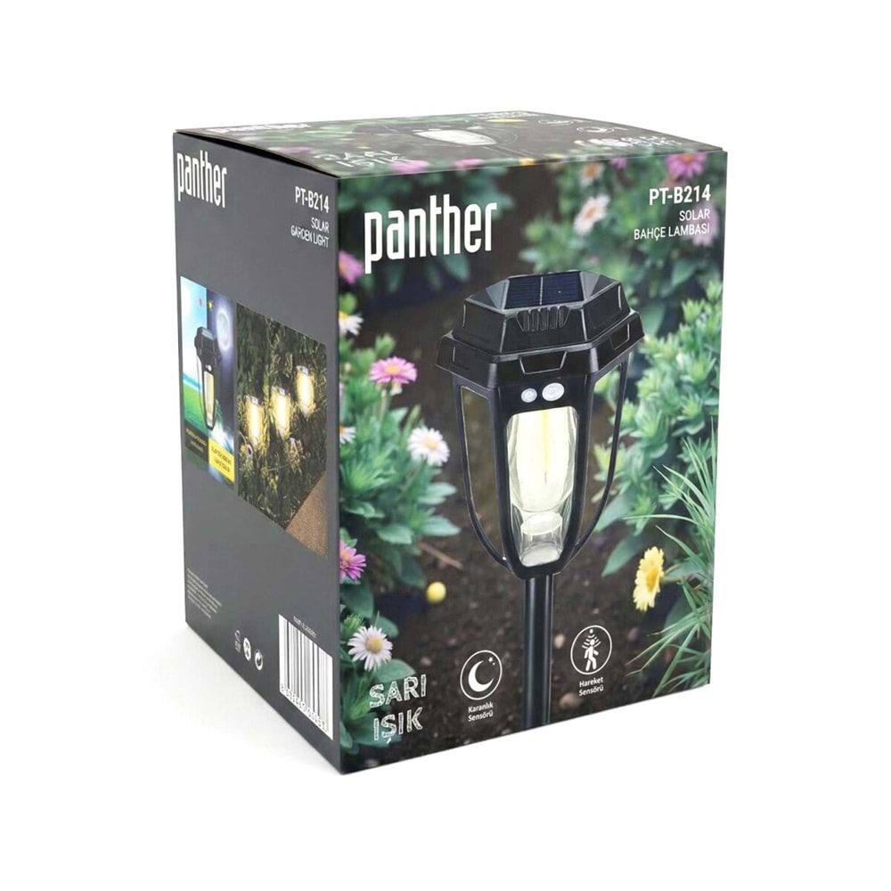 PANTHER SARI IŞIK SOLAR BAHÇE LAMBASI