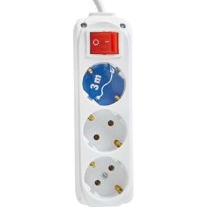 ALMERA UZATMA 3LÜ ANAHTARLI TOPRAKLI PRİZ 3MT