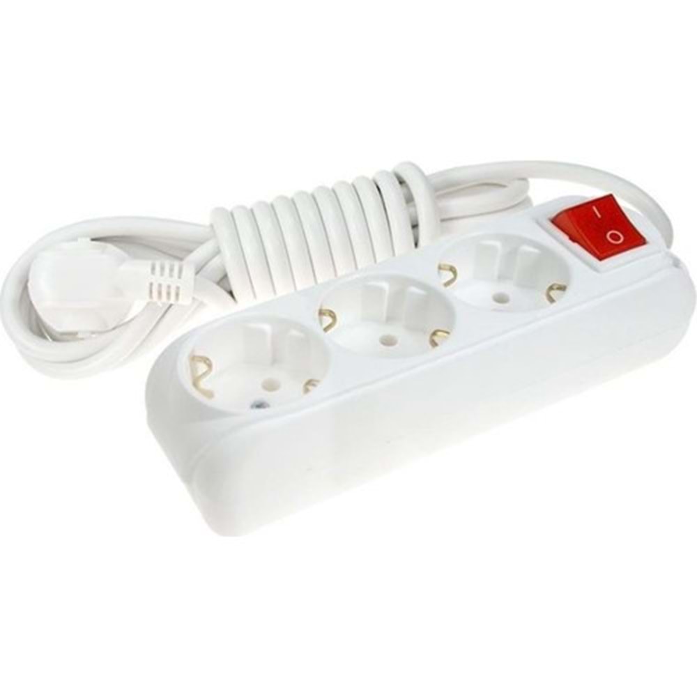 ALMERA UZATMA 3LÜ ANAHTARLI TOPRAKLI PRİZ 5MT