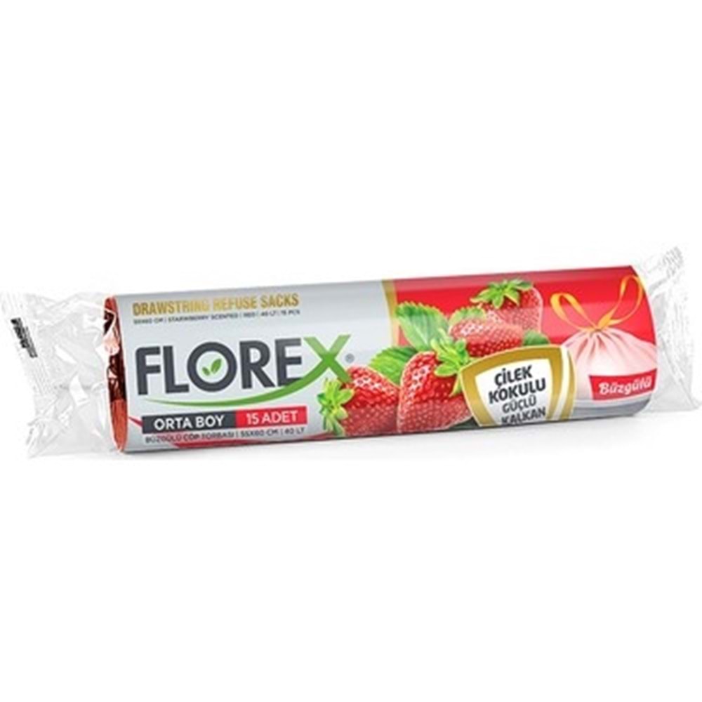 FLOREX BÜZGÜLÜ ORTA BOY ÇÖP POŞETİ 55X60 KL25