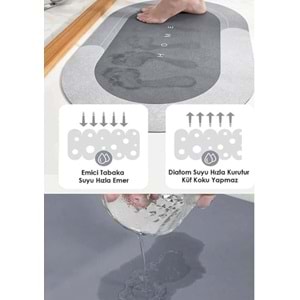 MİLİFE OVAL KAYMAZ BANYO PASPASI