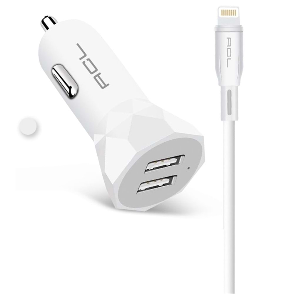 ACL MOBILEPHONEACCESSORIES 2XUSB KABLOLU ARAÇ ADAPTÖRÜ BX24 STANDLI
